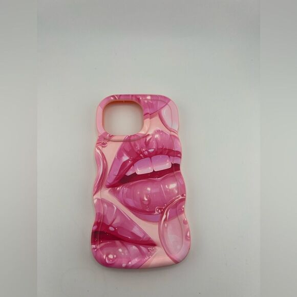 Glossy Pink Lips Case for iPhone 15 Pro Max - Picture 3 of 5